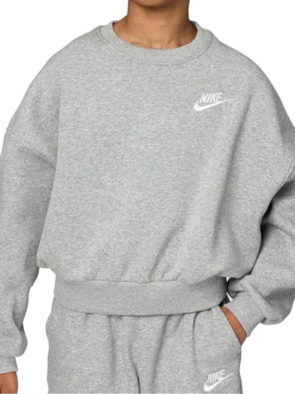 Nike Girl’s Grey Crop Sweatshirt size Large